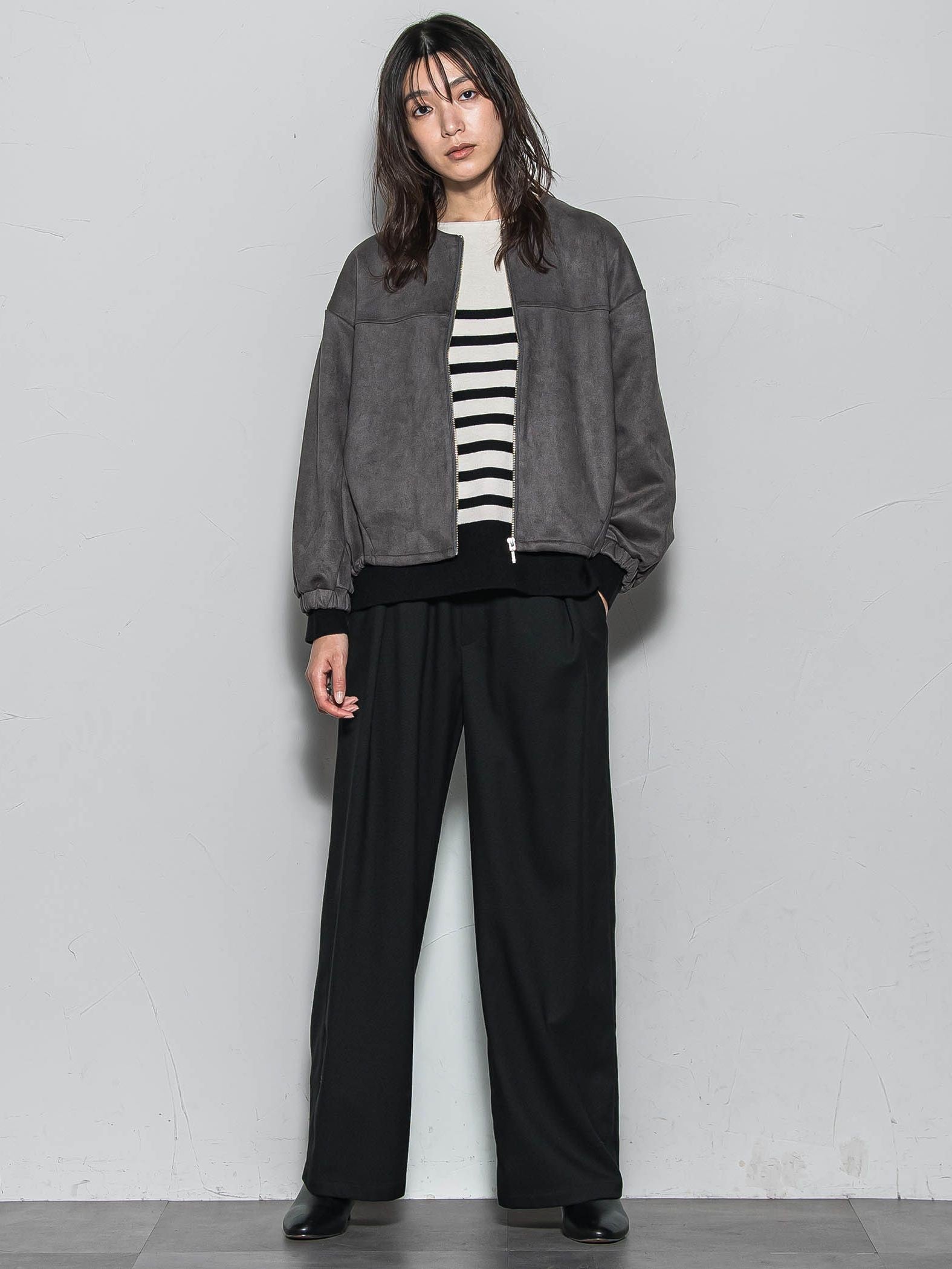 【ふわもち】ボーダーニット≪洗濯機で洗える≫