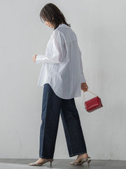 【JAPAN BLUE JEANS】デニムワイドパンツ≪洗濯機で洗える≫