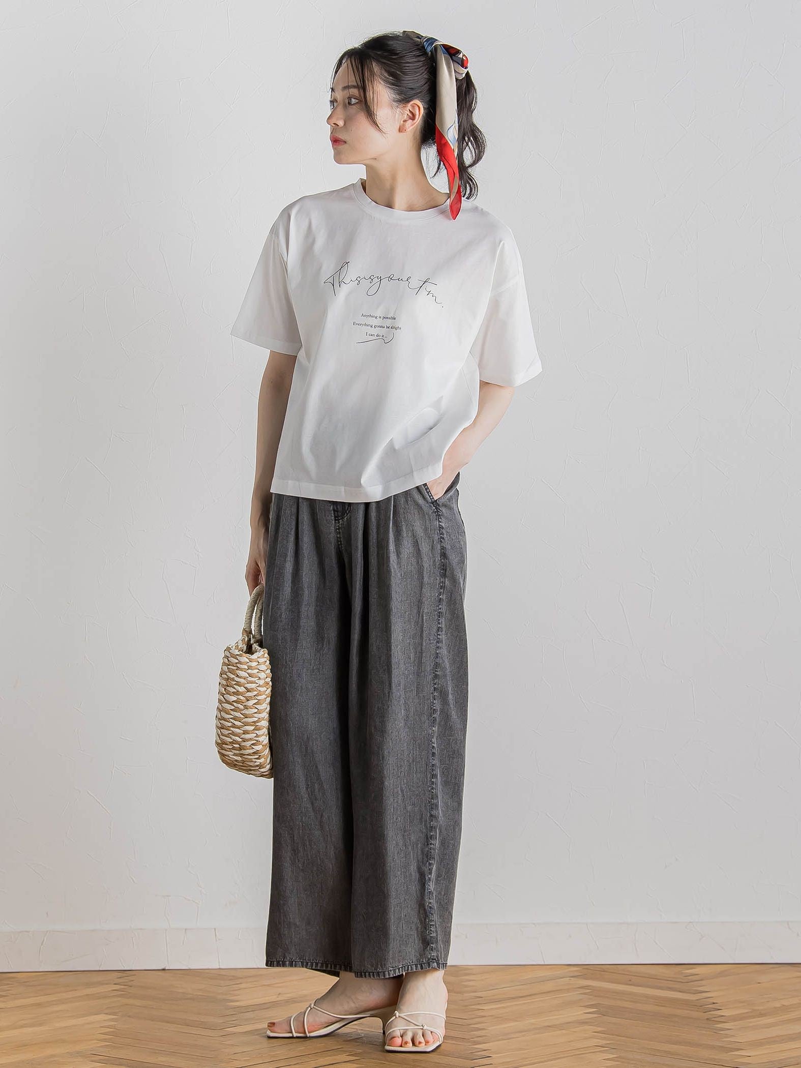 【WEB限定】ドライタッチコットンミックスロゴT≪洗濯機で洗える≫