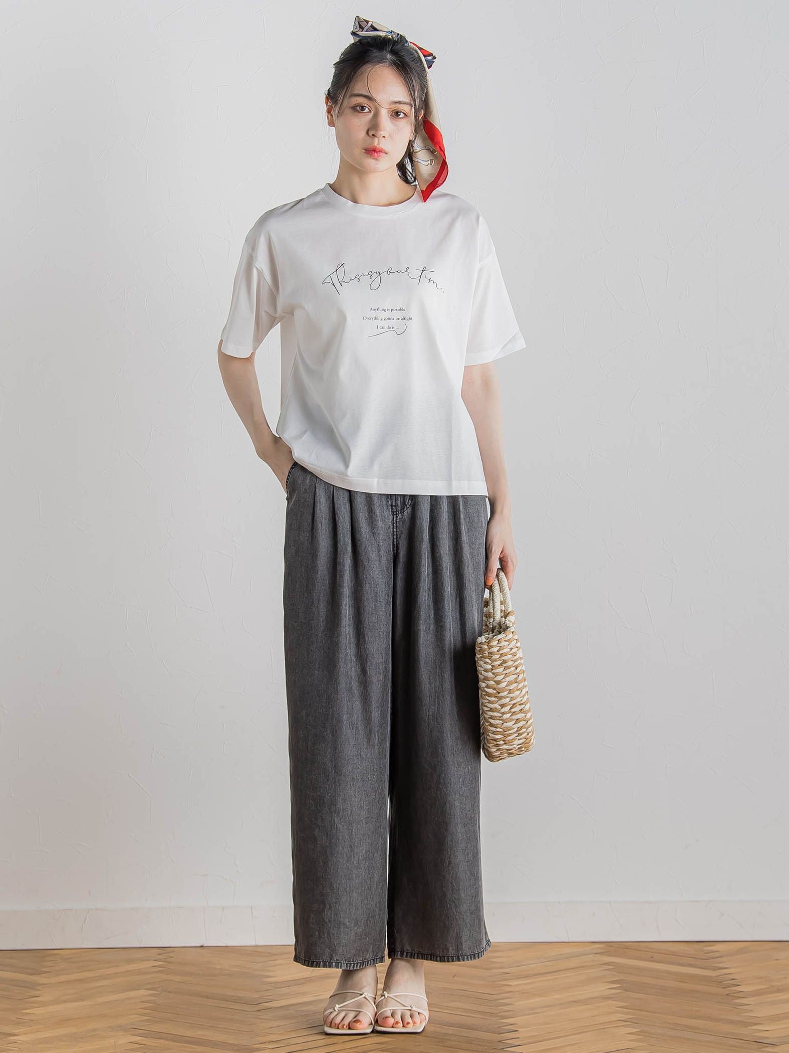 【WEB限定】ドライタッチコットンミックスロゴT≪洗濯機で洗える≫