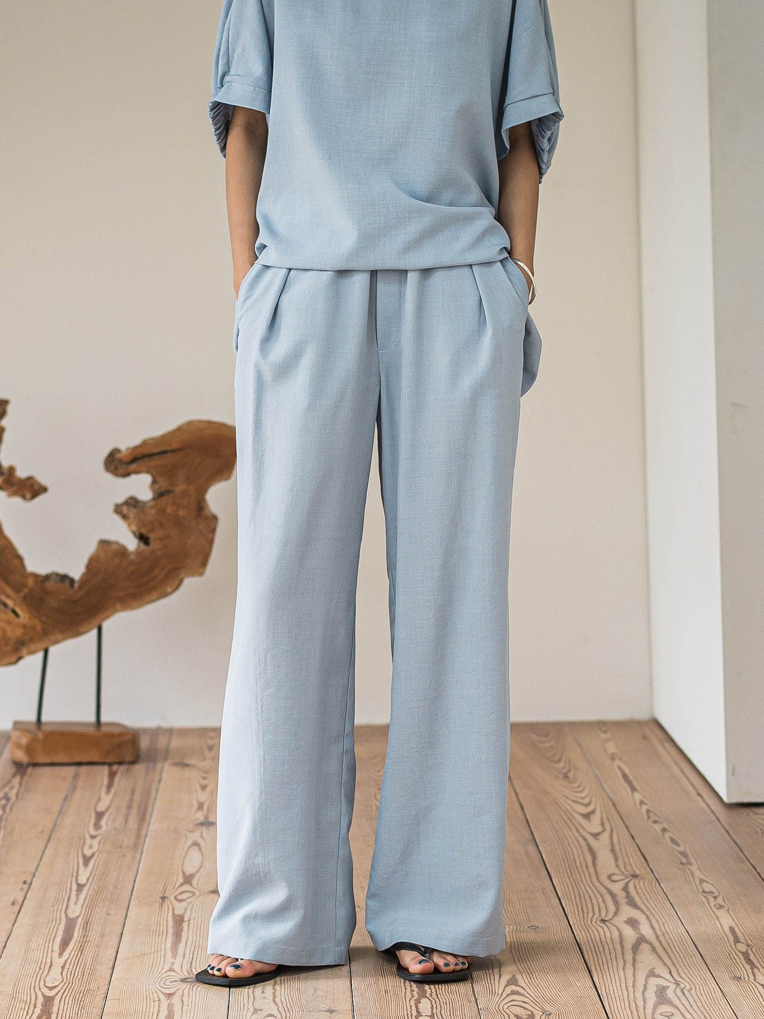 【新色追加】イージーワイドパンツ≪手洗い可能 / セットアップ対応≫