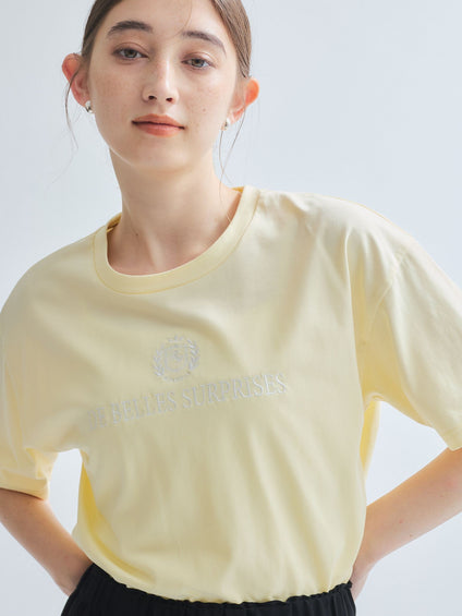 ツヤ刺繍Tシャツ≪洗濯機で洗える≫