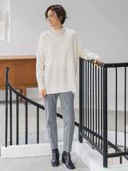 【洗えるニット】ウールカシミヤVネックニットプルオーバー