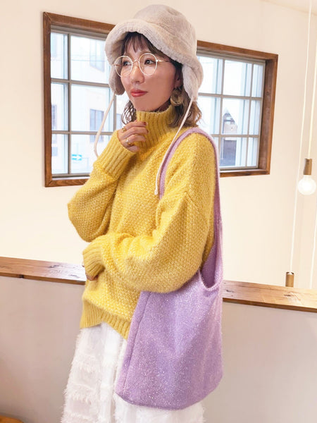 【ふわふわ着心地】ハイネックフェザーモールニット《手洗い可能》