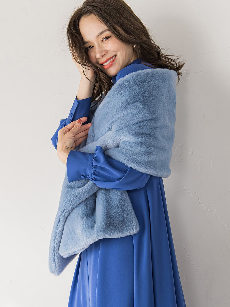 Viaggio Blu ショール　フォックスファー カシミア　リバーシブル カタログ掲載】フェイクファーストール≪手洗い可能≫ | Viaggio