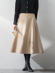【S/M/L展開】冬仕様 美シルエットロングフレアスカート ≪洗濯機で洗える≫