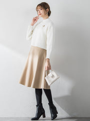 【XSサイズ展開あり】冬仕様 美シルエットフレアスカート ≪洗濯機で洗える≫