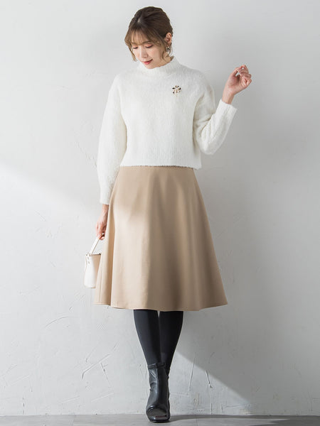 【XSサイズ展開あり】冬仕様 美シルエットフレアスカート ≪洗濯機で洗える≫