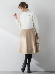 【XSサイズ展開あり】冬仕様 美シルエットフレアスカート ≪洗濯機で洗える≫