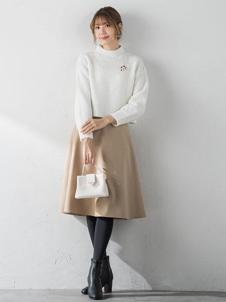 【XSサイズ展開あり】冬仕様 美シルエットフレアスカート ≪洗濯機で洗える≫