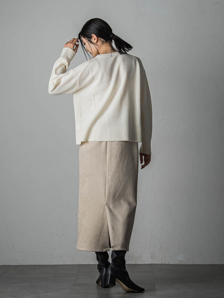 【WEB限定】 ≪洗えるニット≫ラウンドネックニット≪Lサイズあり≫