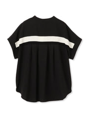 【WEB限定】麻調バックヨークテープ切替えブラウス≪洗濯機で洗える≫