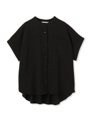 【WEB限定】麻調バックヨークテープ切替えブラウス≪洗濯機で洗える≫