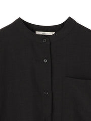 【WEB限定】麻調バックヨークテープ切替えブラウス≪洗濯機で洗える≫