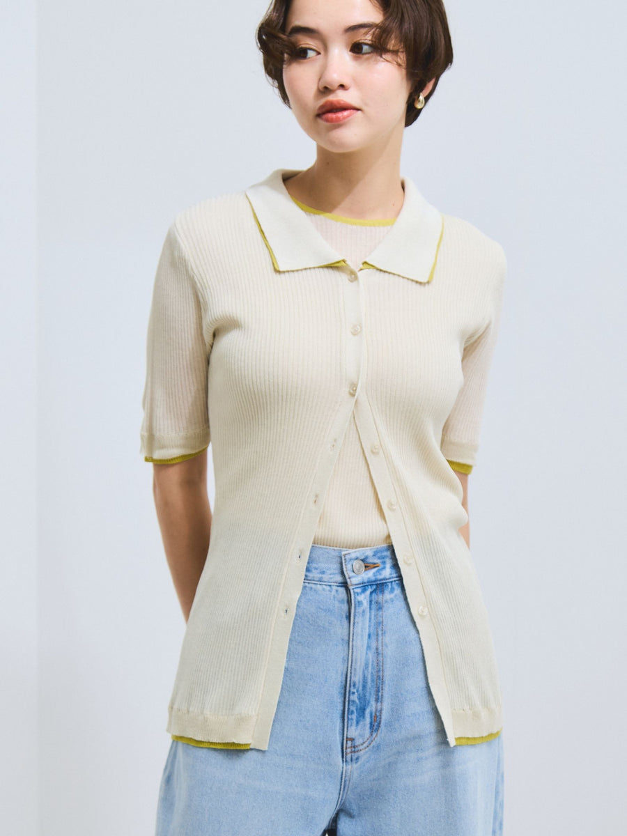 人気✨クリーニング済✨フォクシー　カーディガン　ロゴボタン　白　L Cardigan – FOXEY 公式オンラインブティック