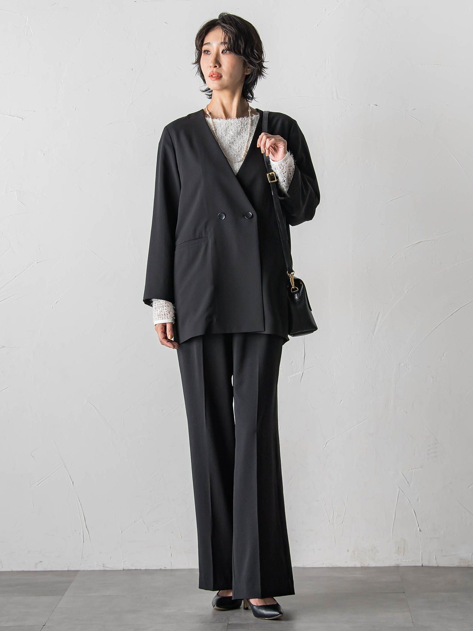 【カタログ掲載】ハイストレッチカルゼワイドパンツ