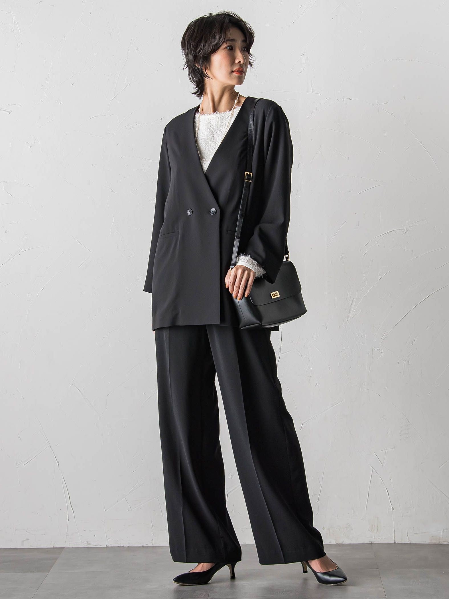 【カタログ掲載】ハイストレッチカルゼワイドパンツ