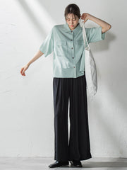 【WEB限定】ウエストギャザーワイドパンツ≪手洗い可能≫