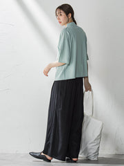 【WEB限定】ウエストギャザーワイドパンツ≪手洗い可能≫