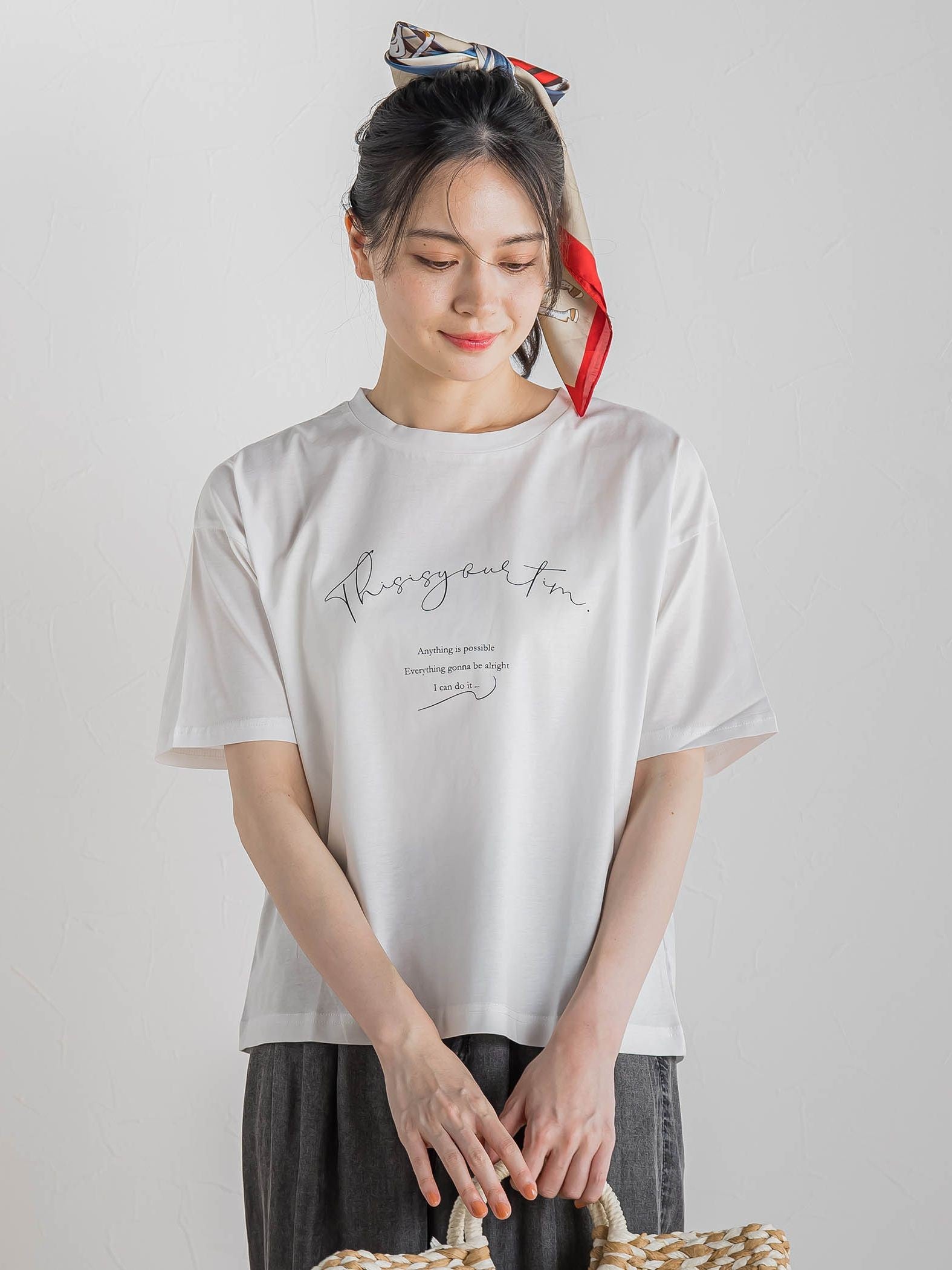 【WEB限定】ドライタッチコットンミックスロゴT≪洗濯機で洗える≫