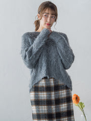 FLUFFYふわふわシャギーボートネックプルオーバー ≪手洗い可能≫