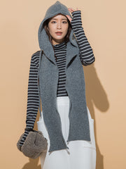 【KOREAN ITEM】マフラー付フードニット帽
