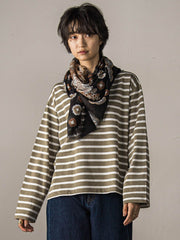 【WEB限定】ボーダーロングTシャツ≪洗濯機で洗える≫