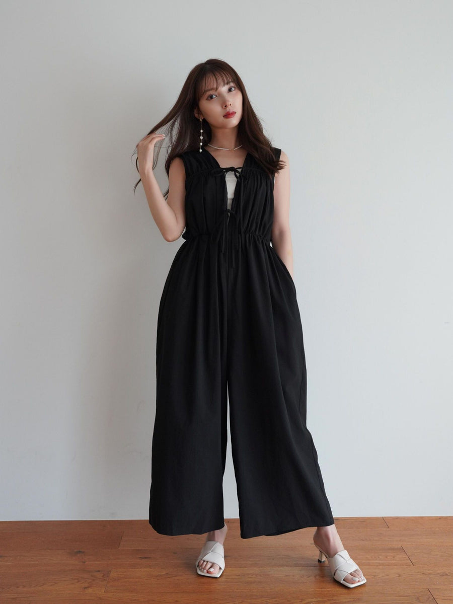低身長さん向け】Ribbon Gather All-in-one | kicuri（） | レディース 