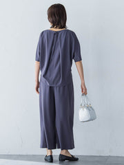 【一部店舗限定販売】キレイ×リラックス ガウチョパンツ≪接触冷感/UV/洗濯機で洗える≫
