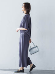 【一部店舗限定販売】キレイ×リラックス ガウチョパンツ≪接触冷感/UV/洗濯機で洗える≫