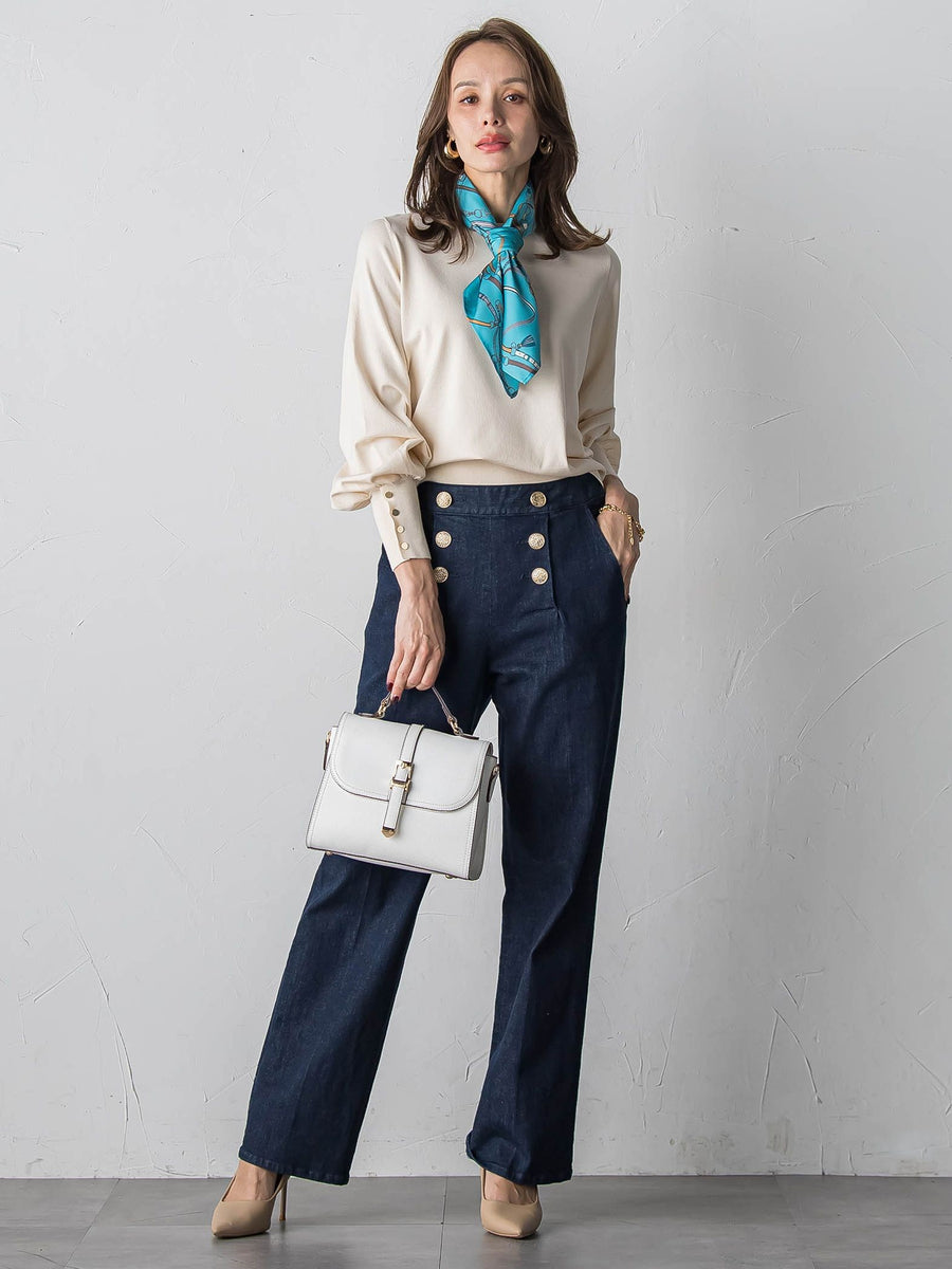 【新品、未使用】viaggio blu（ビアッジョブルー）パンツ　サイズ0 裾フリルパンツ≪洗濯機で洗える≫ | Viaggio Blu（ビアッジョ