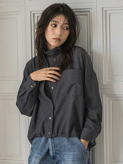 ドロストクロップドシャツ≪洗濯機で洗える≫