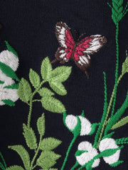 バタフライ刺繍ニット≪手洗い可能≫
