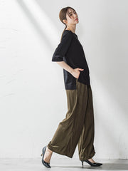 【WEB限定】ウエストギャザーワイドパンツ≪手洗い可能≫