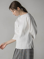 ”体型を気にせず着られる”リブカットソー≪手洗い可能≫