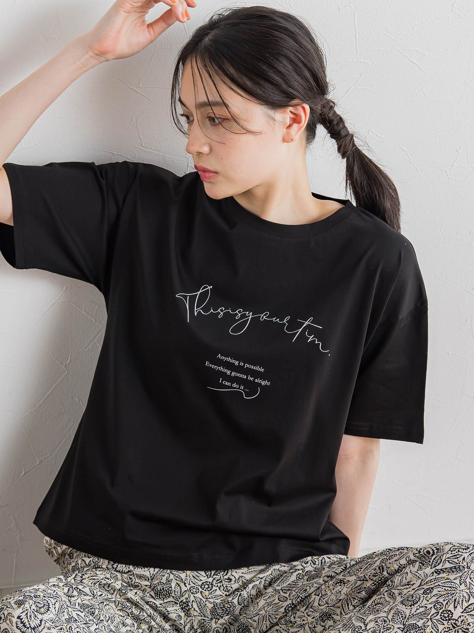 【WEB限定】ドライタッチコットンミックスロゴT≪洗濯機で洗える≫