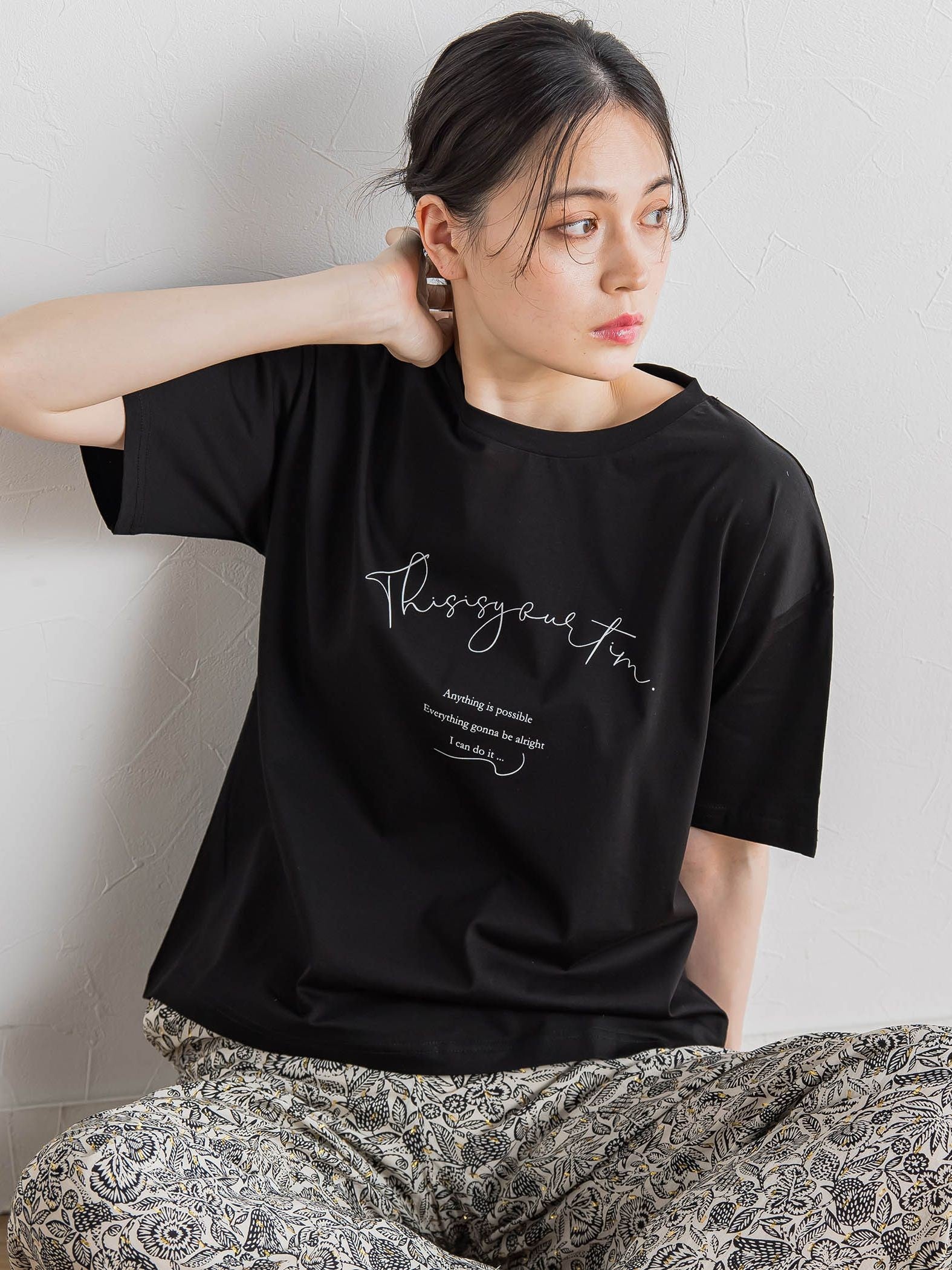 【WEB限定】ドライタッチコットンミックスロゴT≪洗濯機で洗える≫