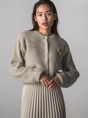 ラメフェザーショートカーディガン≪手洗い可能≫