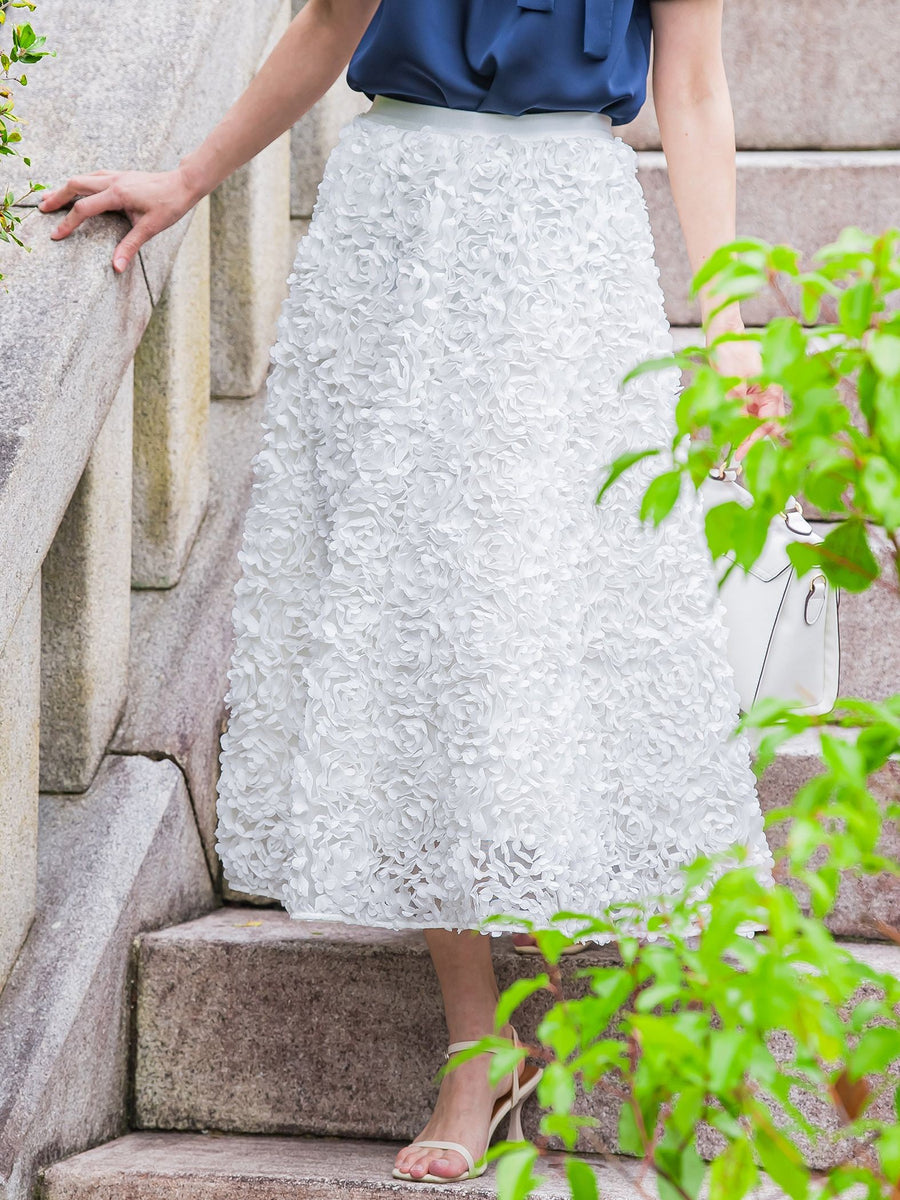 新品 Viaggio Blu フラワー レース 刺繍 イージー ロング スカート 新品 Viaggio Blu フラワー レース 刺繍 イージー ロング スカート