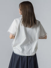 【WEB限定】チュールレイヤードロゴカットソー≪手洗い可能≫