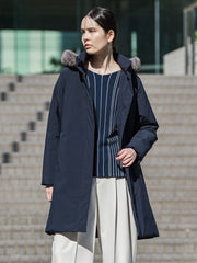 【大きいサイズ/ECOCUWOOL】ホールガーメントストライプニット