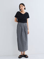 アシンメトリードレープカットソー≪手洗い可能≫