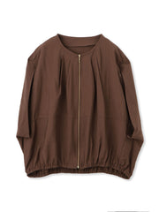 【WEB限定】スリットスリーブノーカラーブルゾン≪手洗い可能≫
