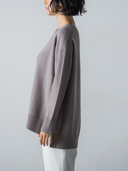 【洗えるニット】ウールカシミヤVネックニットプルオーバー