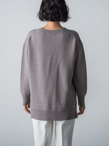 【洗えるニット】ウールカシミヤVネックニットプルオーバー