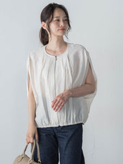 【WEB限定】スリットスリーブノーカラーブルゾン≪手洗い可能≫