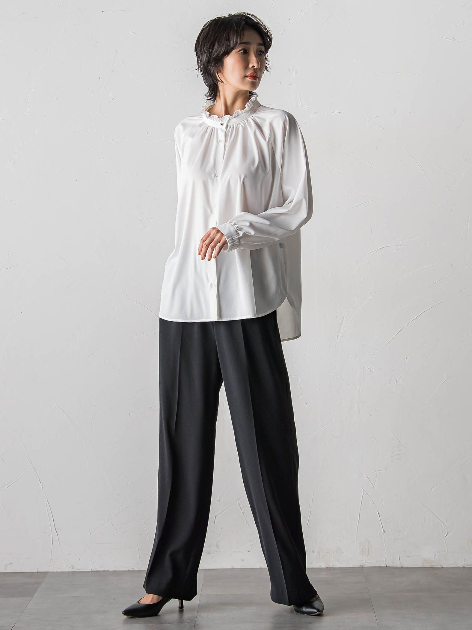 【カタログ掲載】ハイストレッチカルゼワイドパンツ