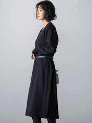 【WEB限定】LANABLENDニットワンピース≪洗えるニット/Lサイズあり≫
