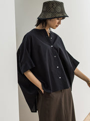 キャンブリックバックギャザー刺繍ブラウス≪手洗い可能≫