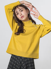 ハイネックキラキラボタンニット≪手洗い可能≫